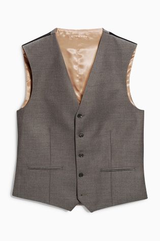 Taupe Flannel Slim Fit Suit: Jacket